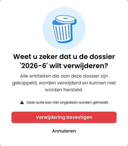 Het dossier verwijderen